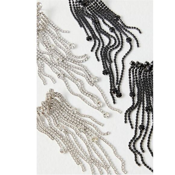 Free People Comeback Kid Ear Party NWT Dangles Rhinestones Fringe Western Boho - Picture 4 of 12